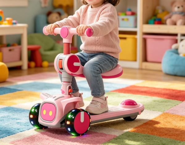 Durable 2 in 1 Kids Scooter | Three wheeled | Height adjustable seat | Widened anti slip footrests | Suitable for beginners aged 3 8